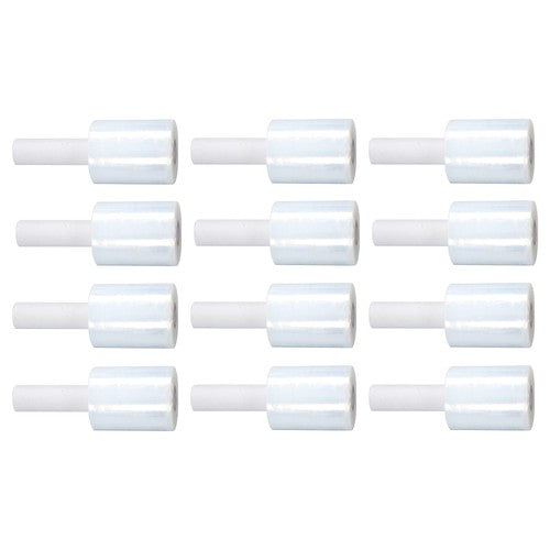 DURAFORCE 12 Rolls 5" in. x 1000FT 80 Gau Stretch Shrink Film Hand Wrap With Handle -CLEAR