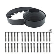 DURAFORCE 60pcs Anchoring Spik L-shaped 60FT Garden Edge Lawn Grass Stone Isolation Strip