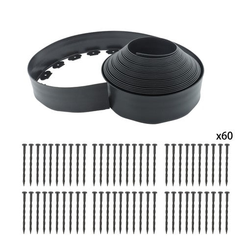 DURAFORCE 60pcs Anchoring Spik L-shaped 60FT Garden Edge Lawn Grass Stone Isolation Strip
