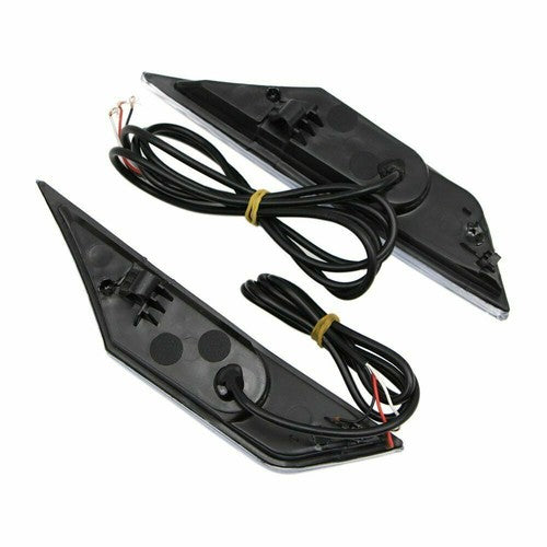DURAFORCE Black LED Front Bumper Side Marker Light Turn Signal for 2016-2021 for Honda Civic