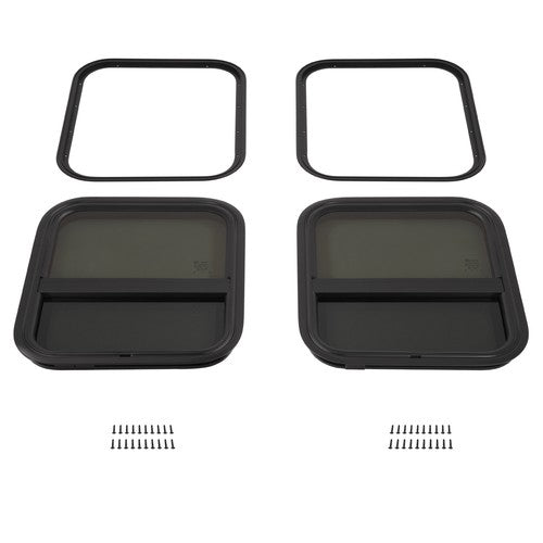 DURAFORCE 2PCS Tempered Glass 17.5" x 15.5" RV Window Vertical Slider For Camper Trailer