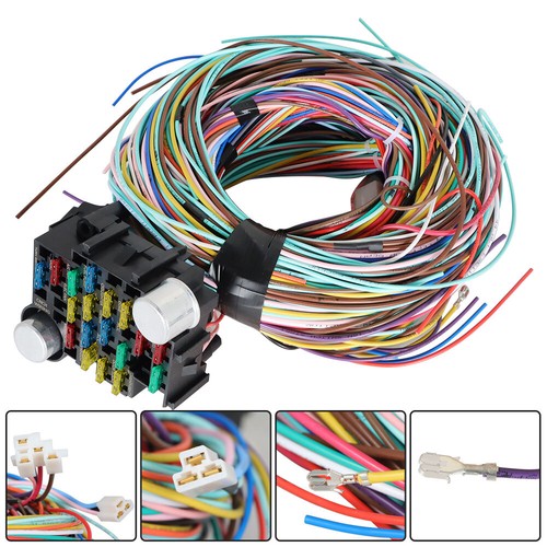DURAFORCE Universal X-long Wires 12V For Chevy Ford Hotrods 21 Circuit Wiring Harness