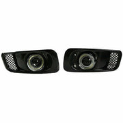 DURAFORCE Clear Lens LED Fog Light Lamps DRL Black Grille 3PCS for 1999-2000 Honda Civic