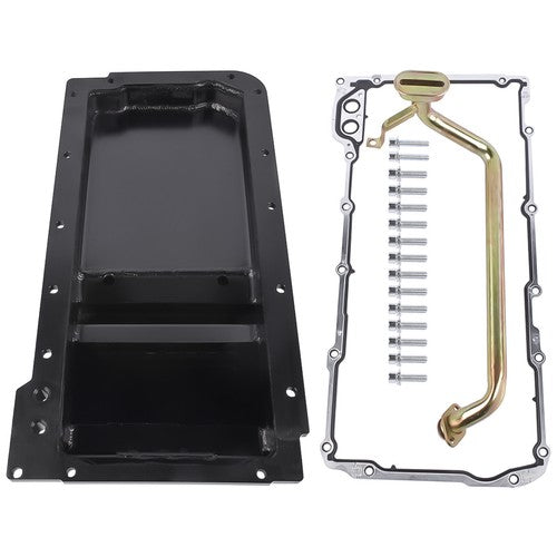 DURAFORCE Rear Engine Oil Pan w/ Gasket For GM LS LS1 LS2 LS3 LS6 7 Quarts Black Aluminum