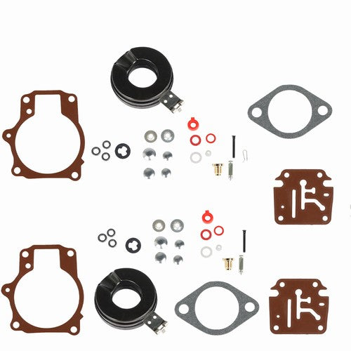 DURAFORCE US 2Pcs Carburetor Carb Rebuild Kit w Float Fit For Johnson Evinrude 50 55 60 HP