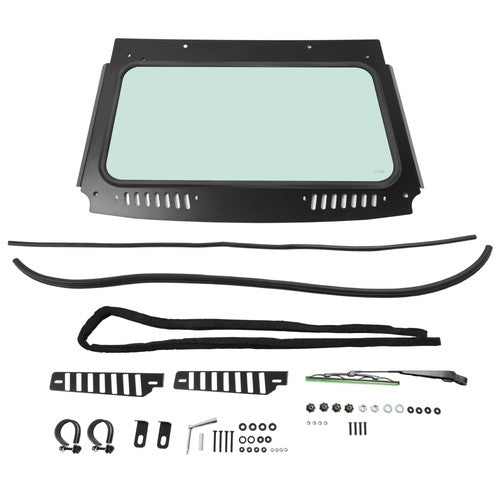 Front Windshield Glass Window with Vent Wipers for Kawasaki Teryx KRX 1000 2020 2026