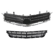 DURAFORCE Fit For Cadillac ATS 2013-2014 Matte Black Front Bumper Grille+Lower Grille