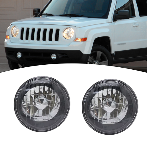 DURAFORCE For 2008-2016 Jeep Patriot Pair 7" inch Round Headlights DRL Projector Light