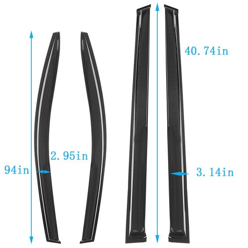 DURAFORCE Fit For Toyota Sienna 2011-19 Window Visor Vent Shade Left + Right 4x Rain Guard