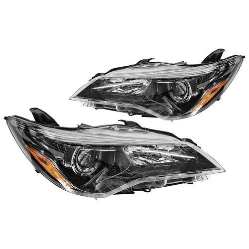 DURAFORCE For 2015-2017 Toyota Camry LE SE Left+Right Halogen Headlamp Black Headlight Set