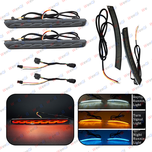 DURAFORCE For 2023 2024 Honda CRV LED Side Marker Light + Reflector Tail Lamp Smoked Lens