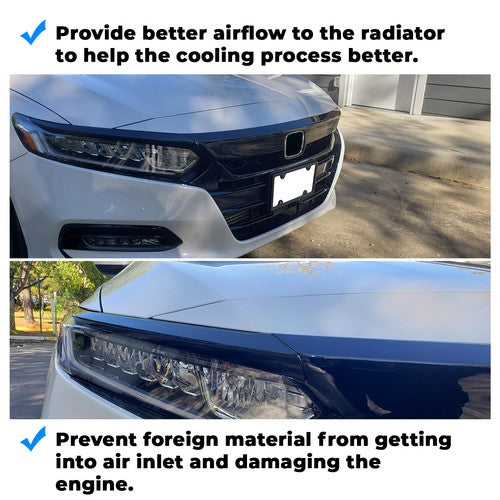 Glossy Black Front Grille Lip Cover Moulding Trim for Honda Accord 2018-2020