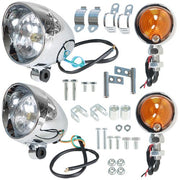DURAFORCE For Motorcycle Chrome Passing Driving Spot Fog Lamp Turn Signal Light