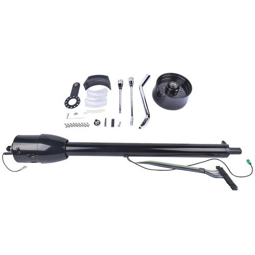 DURAFORCE 32" Automatic Column Shift Tilt Steering Column No Key & Wheel Adapter Black