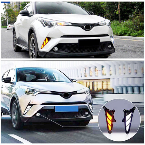 DURAFORCE Pair LED Fog Lights DRL Turn Signal Light LH + RH For 2016-2019 Toyota CHR C-HR