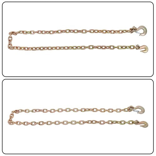 DURAFORCE W/Hooks G70 3/8in × 8FT Trailer&Truck Transport Bundle Chain Steel Gold 6600lbs