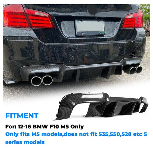 Rear Diffuser Carbon Fiber Color Fits 12-16 BMW 5 Series F10 M5 DTM Style