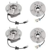 DURAFORCE Front + Rear Wheel Bearing Hubs Assembly Kit For Chevy Equinox Captiva Sport