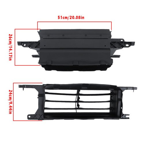 DURAFORCE Black Grille Shutter Radiator Assembly W/O Motor Fit For 2015 16 2017 Ford F-150