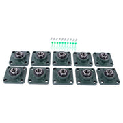 DURAFORCE 10 Pcs UCP204-12 Pillow Block Flange Bearing 3/4" Bore 4 Bolt Solid Base