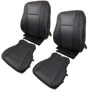 DURAFORCE Black For Ford F150 2015-2017 Driver&Passenger Bottom And Top Seat Cover Leather