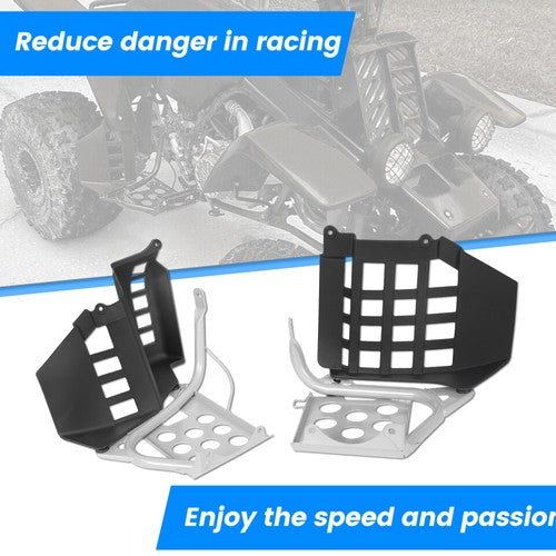 Heel Guard Footrest with Black Nerf Bars for Yamaha Banshee 1987 2006 LH RH