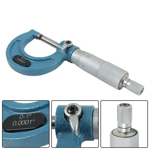 DURAFORCE 0-4"/0.0001" Premium Outside Micrometer Set Machinist Tool Precision Carbide Tip