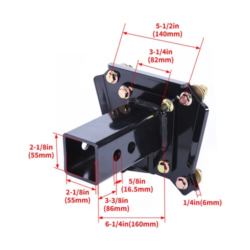 Trailer Receiver Hitch 2 Bolt On for 2014-2022 Polaris RZR XP XP4 1000