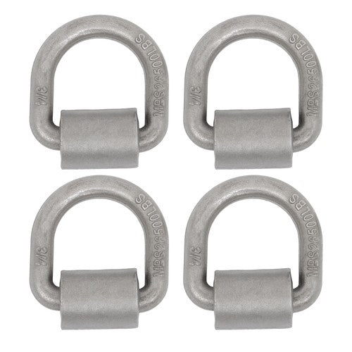 DURAFORCE 4 Pack 3/4" Heavy Duty Weld On Forged D Rings with Welding Clips, 26,500 lbs