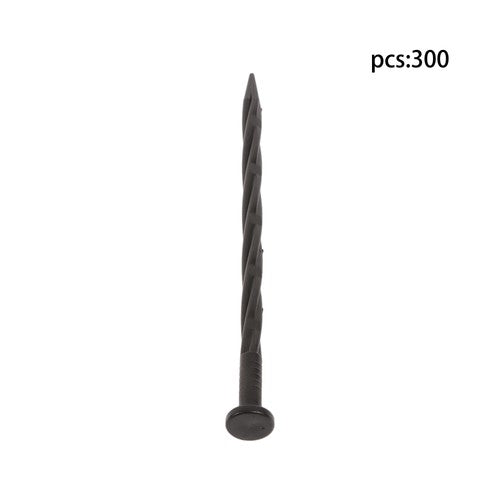 DURAFORCE 300PCS 8 Inch Plastic Landscape Anchoring Spikes, Garden Spiral Landscape Spikes