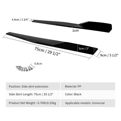 DURAFORCE Front & Rear Bumper Lip Splitter Spoiler + Side Skirt Body Kits For Subaru WRX