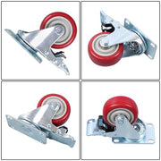 DURAFORCE 3 Inch Industrial Heavy Duty Swivel Caster Wheels with Brake Set of 4 Safety