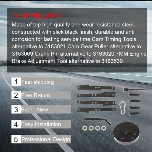 DURAFORCE 3163069 Cam Timing & Injector Cam Gear Puller Tool Kit for ISX QSX 07-17