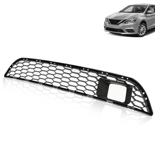 For Nissan Sentra 2016-2018 19 Front Bumper Lower Grille Black Plastic With Hole
