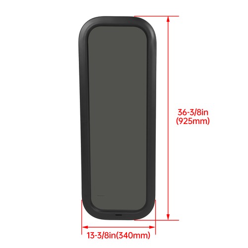 Black Screen RV Window 12 X 35 with Trim Ring Universal Dark Tempered Glass