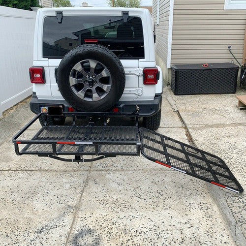 DURAFORCE Mobility Electric Wheelchair Hitch Carrier Mobility Scooter Loading Ramp 500 lbs