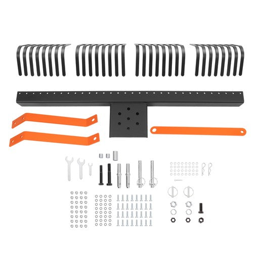 DURAFORCE 60" 5FT Landscape Rake For 3 Point Rock Rake Category 1 Tractor Soil Gravel Lawn