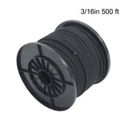 DURAFORCE 3/16 Inch x 500 Feet Hollow Braid Polypropylene Rope – Black，750 Pounds