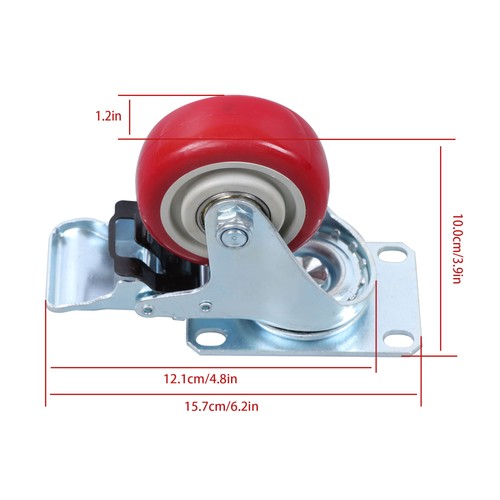 DURAFORCE 3 Inch Industrial Heavy Duty Swivel Caster Wheels with Brake Set of 4 Safety