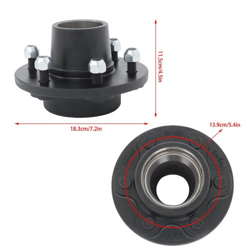 DURAFORCE New 2 Sets of Trailer Hubs kit Fits For 6000 lbs# 6 Lug 6 on 5.5'' Trailer axles