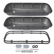 DURAFORCE 3-11/16" Tall Finned Valve Covers Polished Fits Chevy BBC 396-502 1965-1995