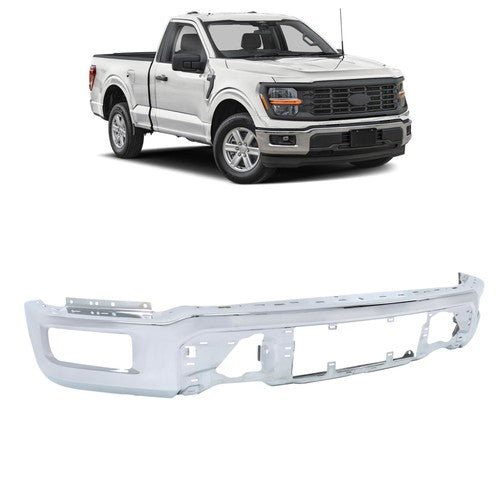 DURAFORCE Suit For Ford F-150 F150 2024-2025 Bumper Front Lower Chrome W/o Sensor Holes