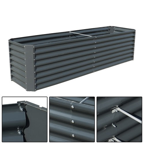 DURAFORCE 8x2x2 Ft Metal Raised Garden Beds Metal Planter Box Easy Assembl