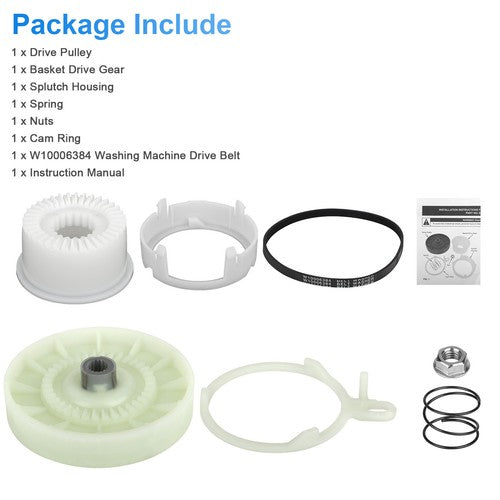 DURAFORCE For Whirlpool W10006356 AP4514410 PS2579377 W10721967 Washer Pulley Clutch Kit