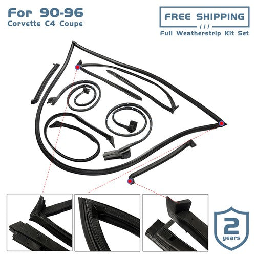 DURAFORCE For 90-96 Chevy Corvette C4 5.7L Front Windshield Weatherstrip 9096GGW -- 6pcs