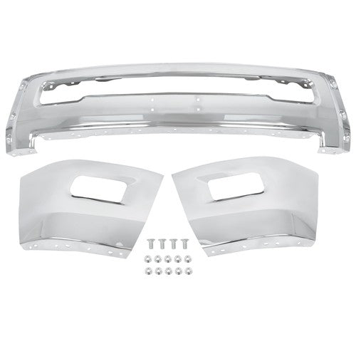 DURAFORCE Chrome Split Front Bumper Without Sensor Hole For Dodge RAM 2500 3500 2010-2018