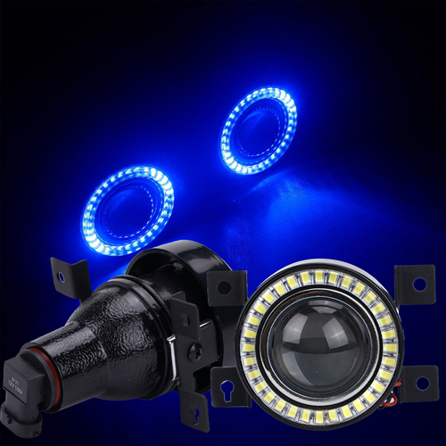 For 2016-2021 Honda Civic LED Blue Halo Projector Fog Light  Angel Eyes Ring DRL