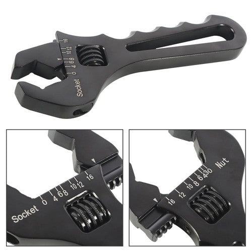 DURAFORCE Black Aluminum 3AN to 16AN Adjustable Wrench Tool Spanner For Hose End Fitting