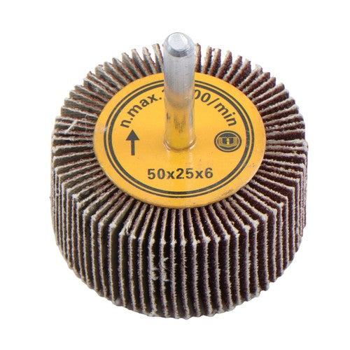 DURAFORCE Aluminum Oxide Shank Mounted Flap Wheels, 2" x 1" x 1/4", 120 Grit - 5 Pack