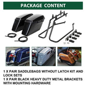 DURAFORCE For Harley Softail Fatboy Hard Saddlebag Saddle Bags Black Conversion Brackets